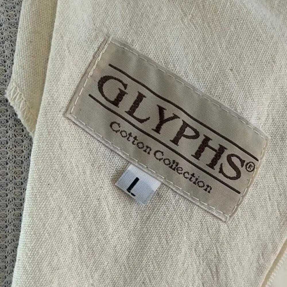 Glyphs women's sz. Large cotton embroidered muslin dress spring, fall #2250 - Picture 6 of 8